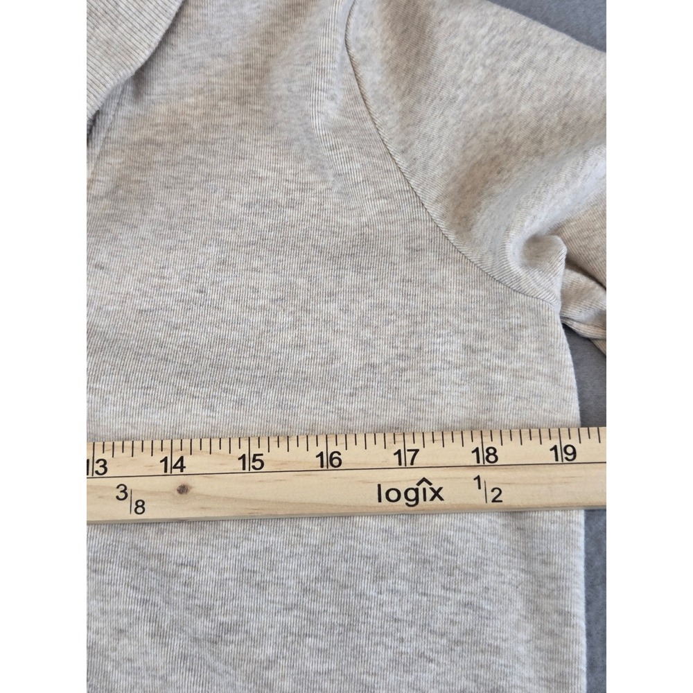 Banana Republic Oatmeal Shawl Collar Button Pullover Sweatshirt Sweater Womens L - Picture 5 of 8